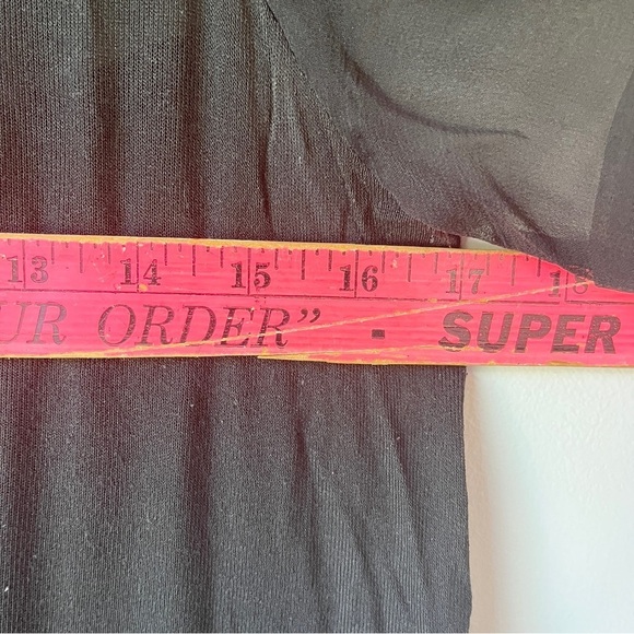 Elizabeth and James Flowy Black Sheer Blouse - Picture 3 of 9